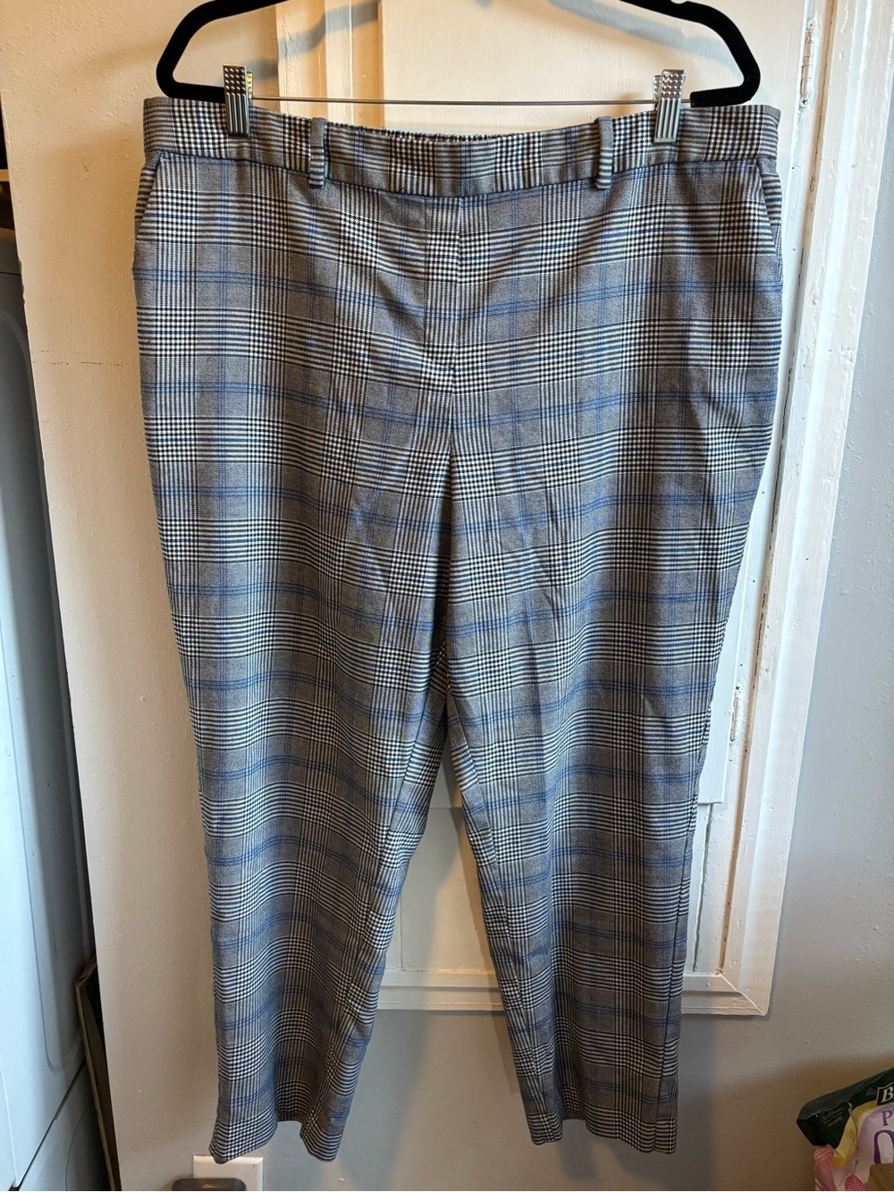 Worthington Gray Glen Plaid Dress Pants with Blue Accents